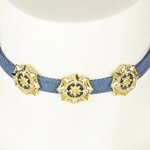 nOir Jewelry Irene Choker Gold & Denim NWT